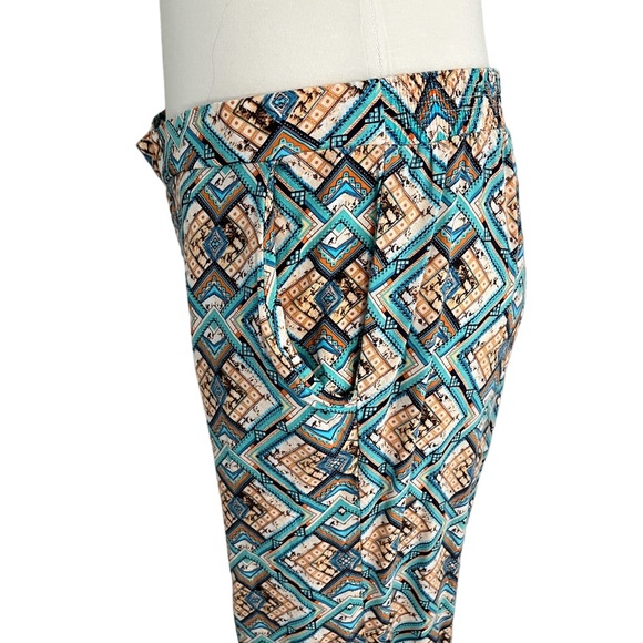 I.N. San Francisco Multi-colored Palazzo Pants Size L with Pockets - Picture 5 of 6